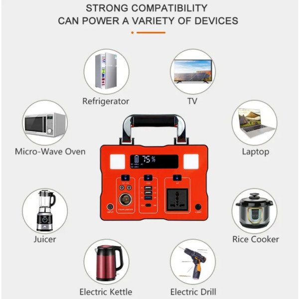 1000w Outdoor Camping Home Mobile Portable Solar Power System